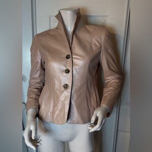 💯Leather Jones New York Women's Leather Jacket in Light Tan